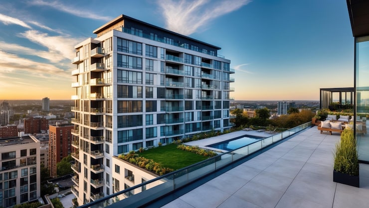 Ashwin Sheth Blue Ivy luxury high rise residential building in Goregaon East with pool view