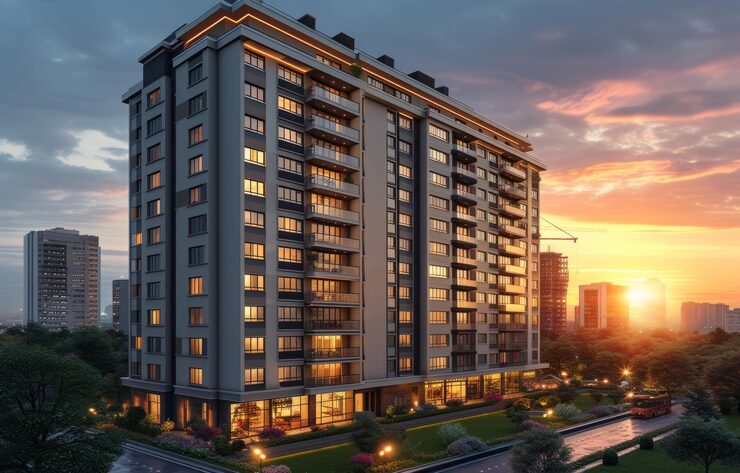 Modern high rise residential tower of Mehta Marquina new launch in Goregaon East with luxury facade