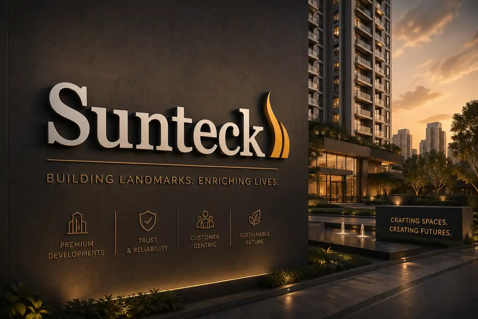 Sunteck Realty logo trusted real estate developer Mumbai Goregaon